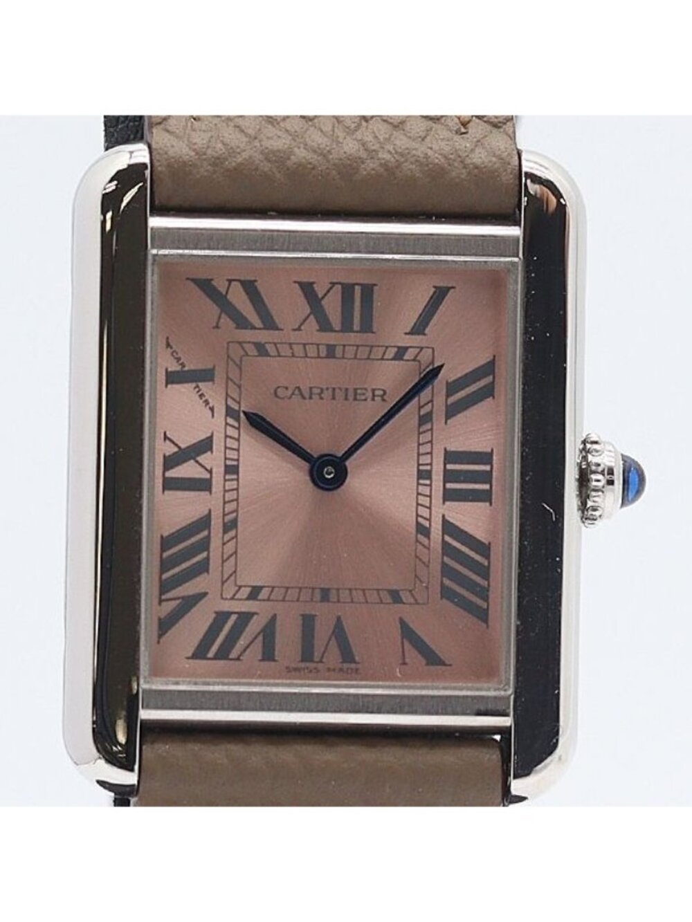 Cartier Tank Solo SM SS Pink Dial Watch